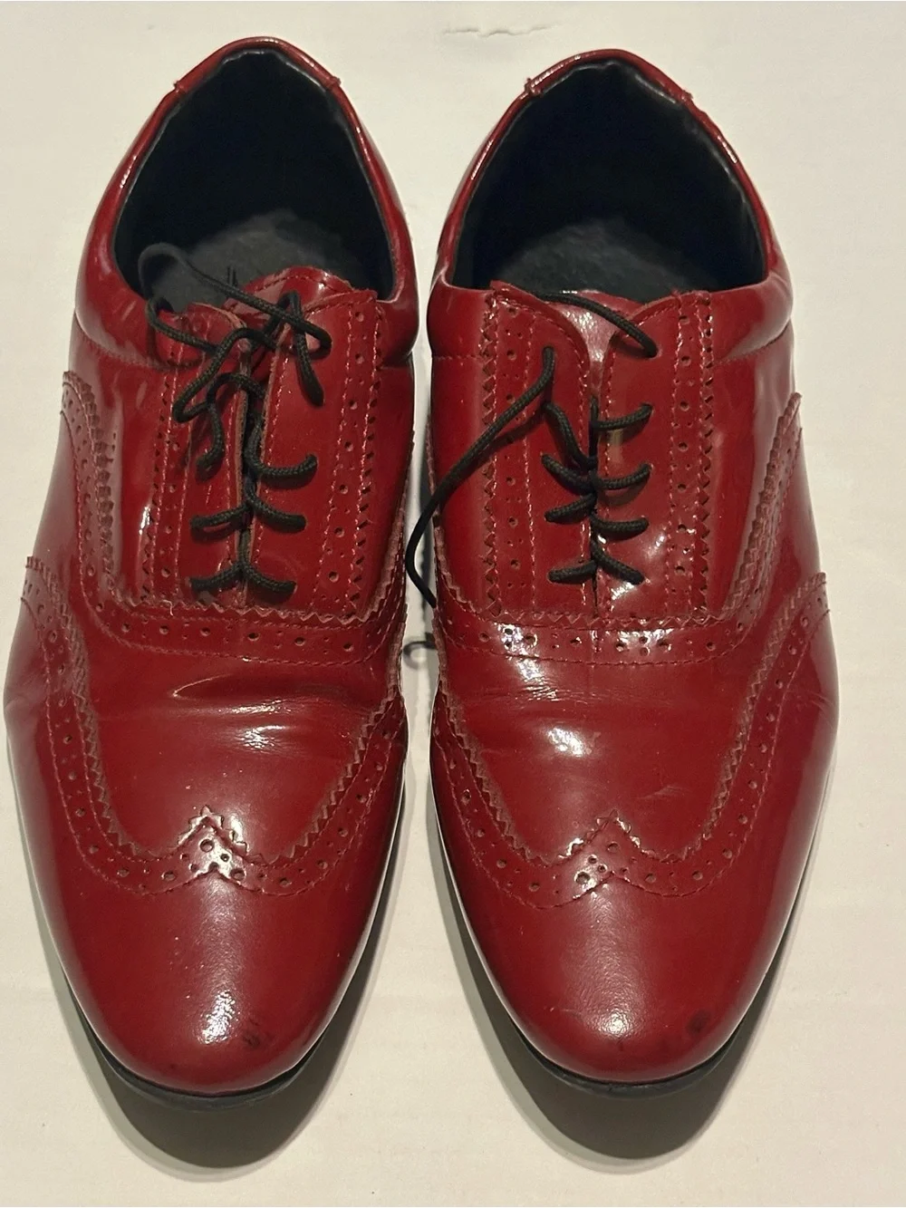 Jo Men's Red Leather Wingtip Dress Shoes